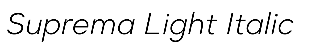 Suprema Light Italic